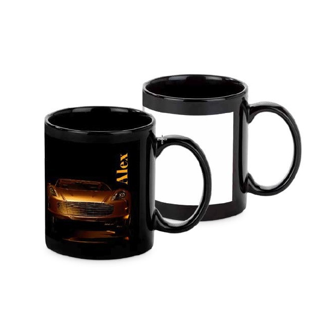 NORA-S - 36 Tasses Sublimation noires avec zone blanche