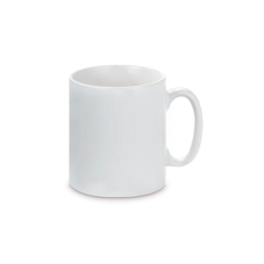 Shiny white ceramic mug