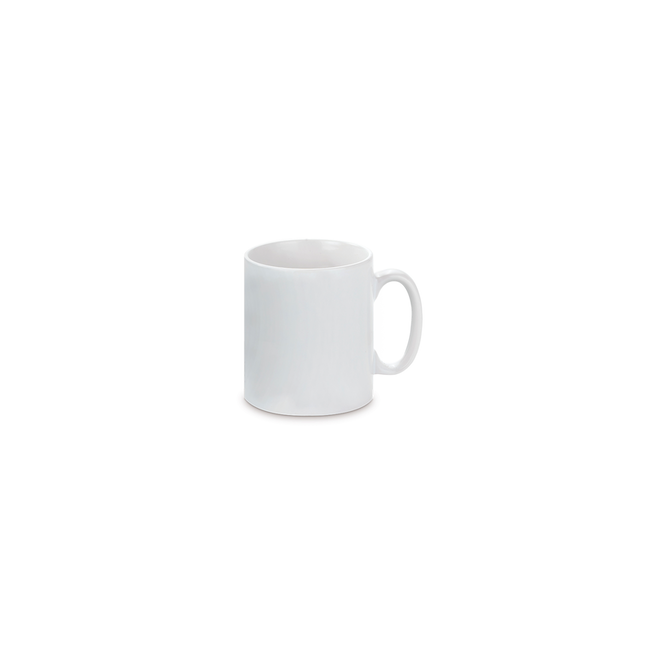 Shiny white ceramic mug