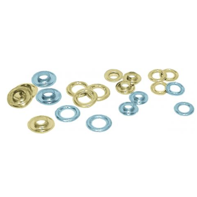 Chromed metal eyelets for tarpaulin - diameter 11mm