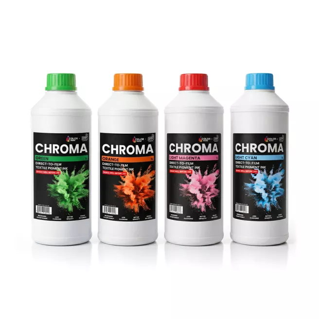 Color Prime Chroma - Bouteille d'encre couleur (OGLcLm) pour imprimante DTF Prestige (1000 ml)
